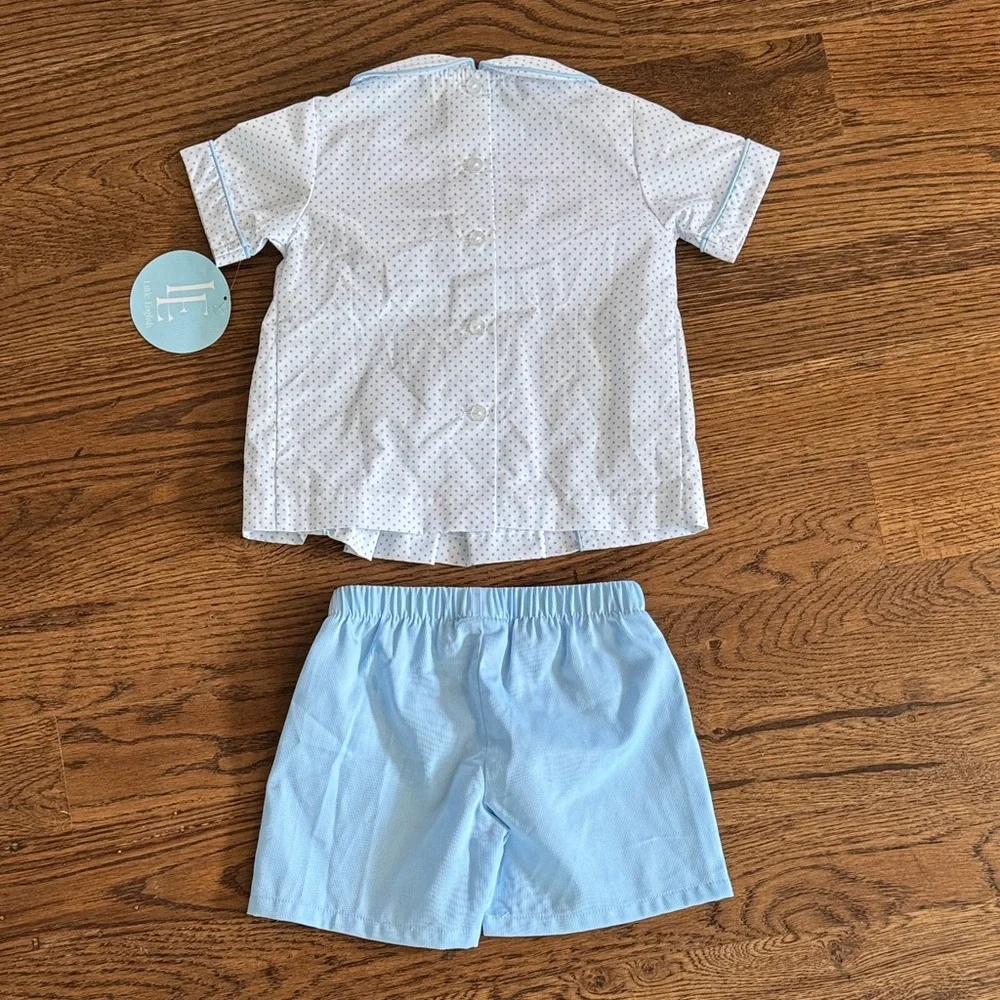 Little English Chest Smocked Short Set- Bunny New With Tags